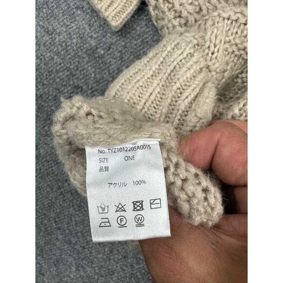 Ciaopanic Typy Sweater Women's One Size Beige Pullover Mixed Chunky Knit Crop - Picture 7 of 8